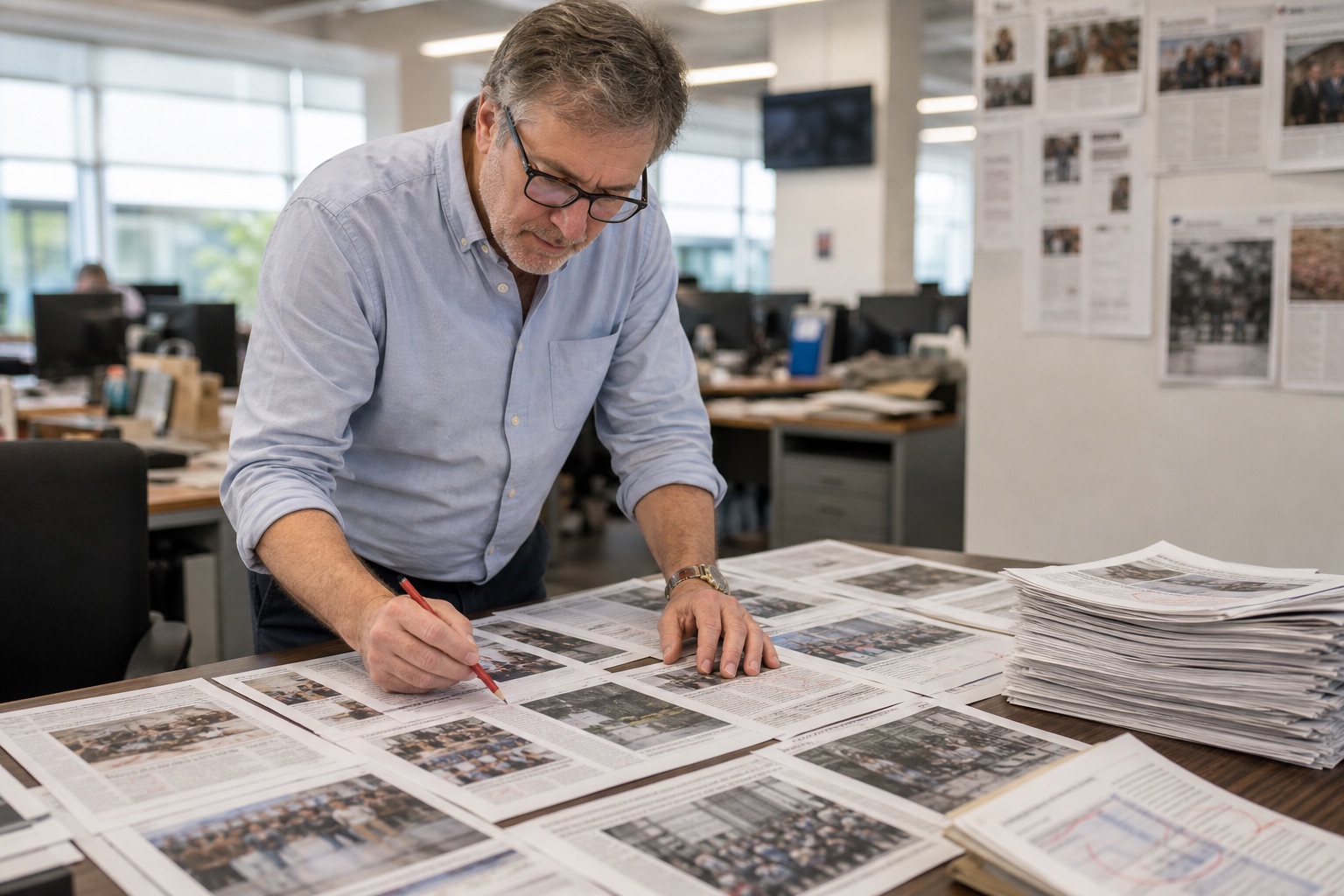Redakteur kuratiert die Tagesausgabe und trennt Wichtiges von Unwichtigem