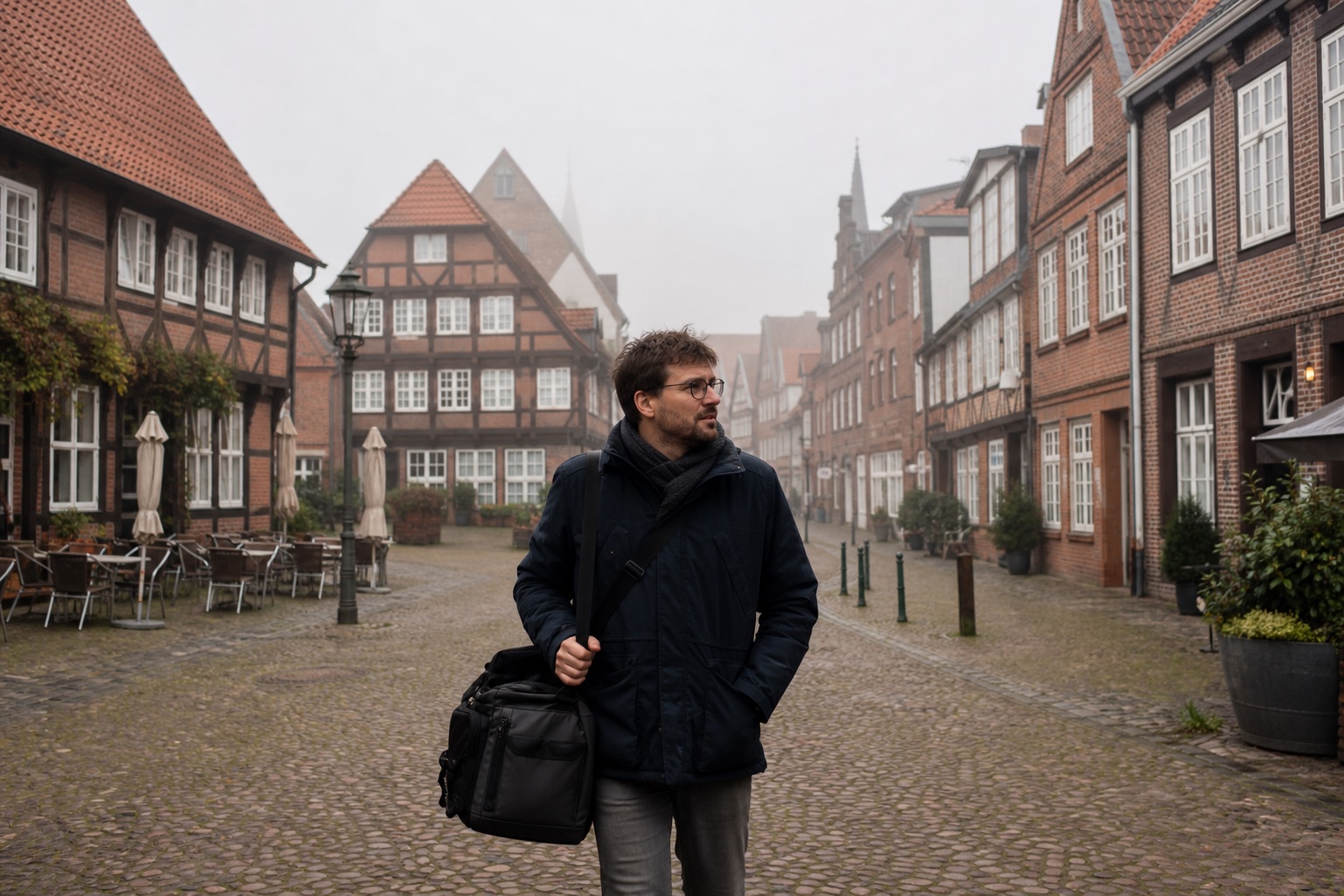 Reporter unterwegs auf dem Marktplatz